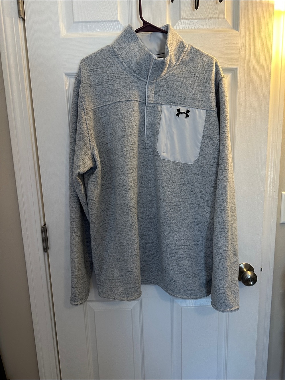 Under Armour Light Gray Pullover with White Pocket